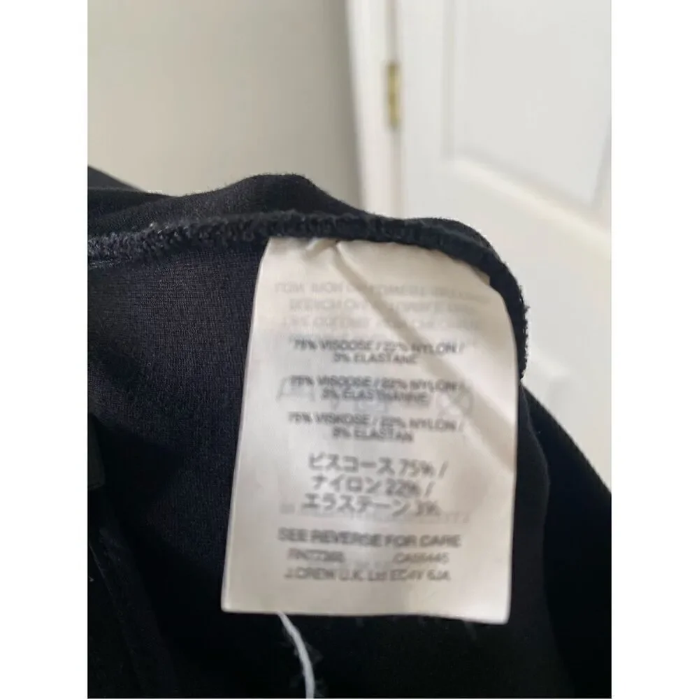 J.Crew Womens Pixie Pants S Any Day Stretch Ponte Back Zip Black Ankle High Rise
